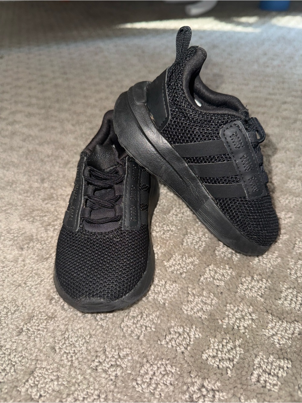 adidas Kids Black Mesh Athletic Sneakers
